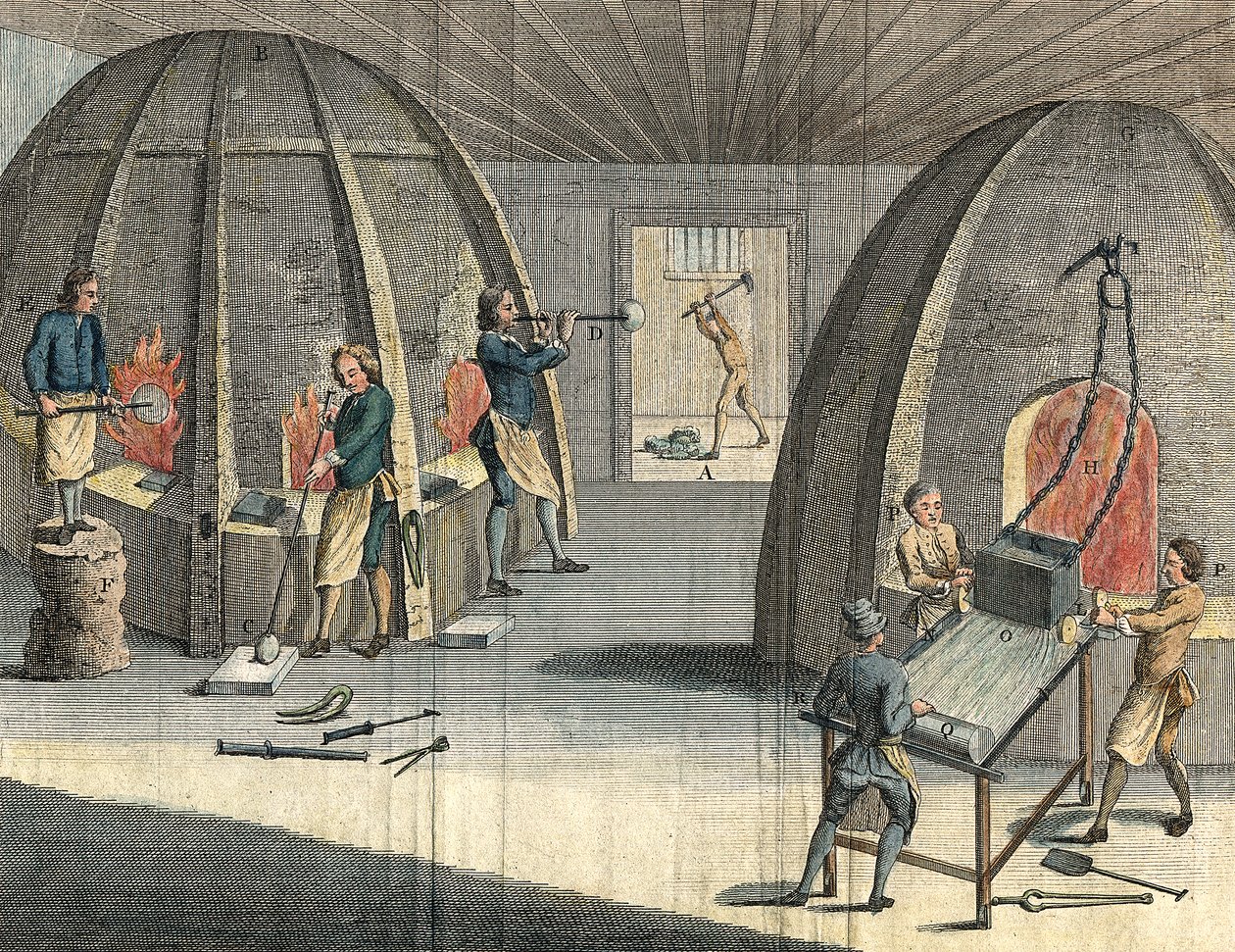 Fabricación de vidrio, 1760 de Unbekannt