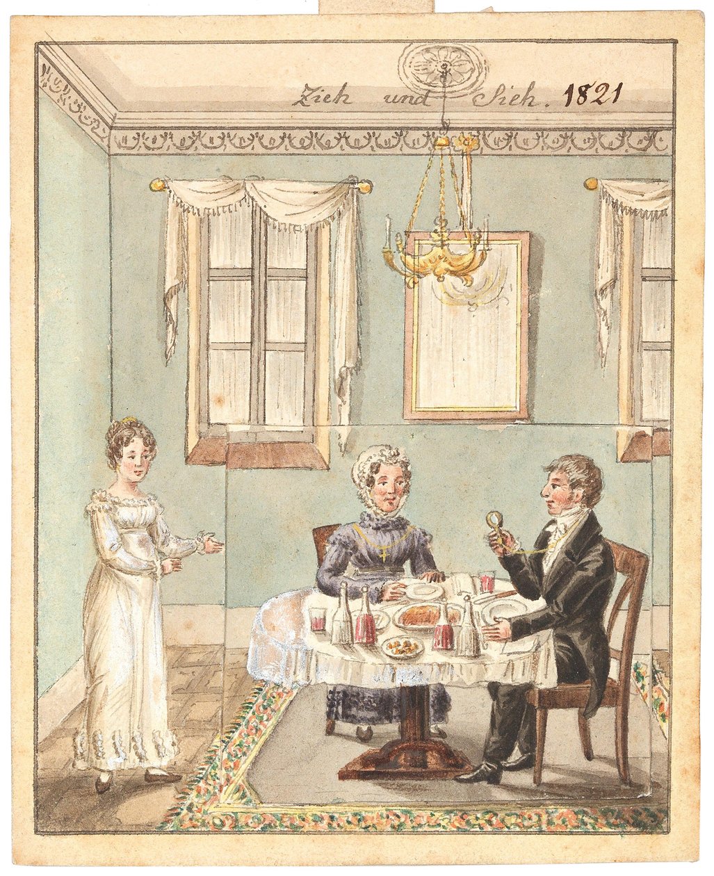 Tarjeta de felicitación, 1821 de Unbekannt