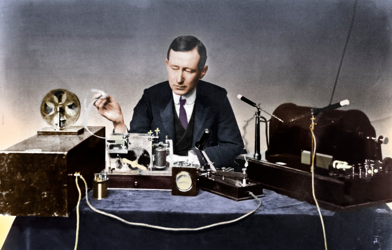Guglielmo Marconi, físico italiano y pionero de la radio de Unbekannt