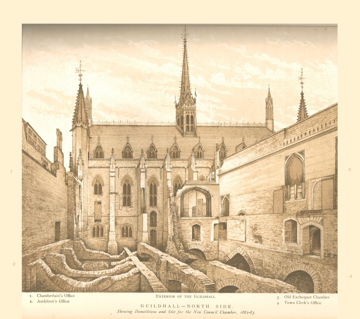 Lado Norte del Guildhall, 1882-83 de Unbekannt
