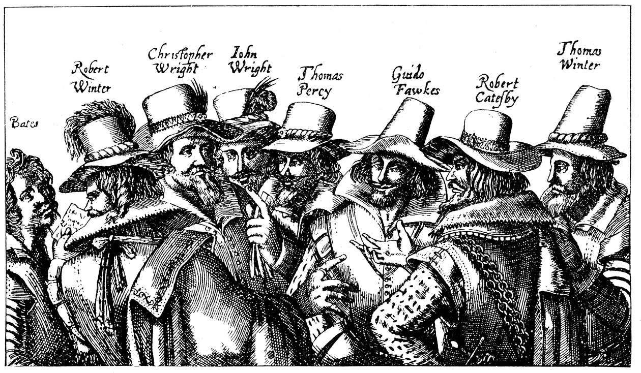 Guy Fawkes y los conspiradores de la pólvora, 1605 de Unbekannt