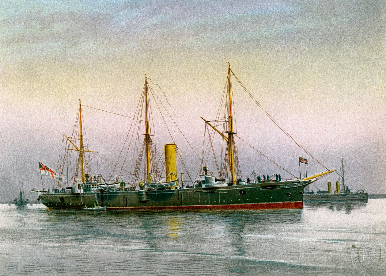 HMS Mohawk, crucero de 3ª clase de la Royal Navy, c1890-c1893 de Unbekannt