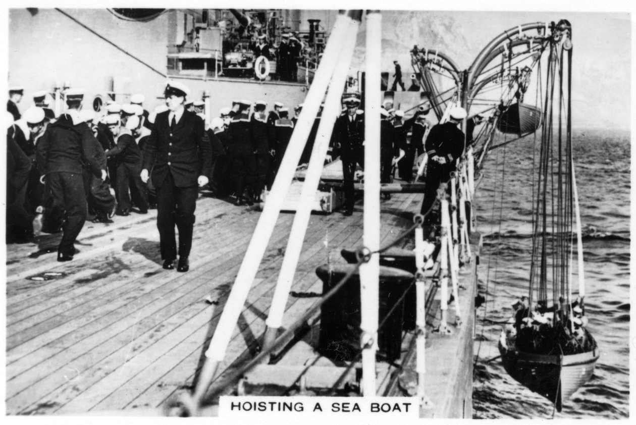 Izando un bote de mar, HMS Nelson de Unbekannt