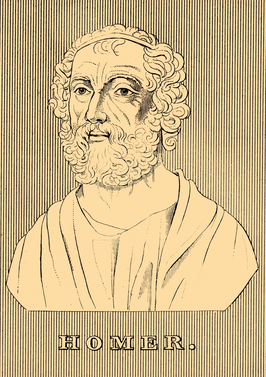 Homero, c. 800-701 a.C., 1830 de Unbekannt