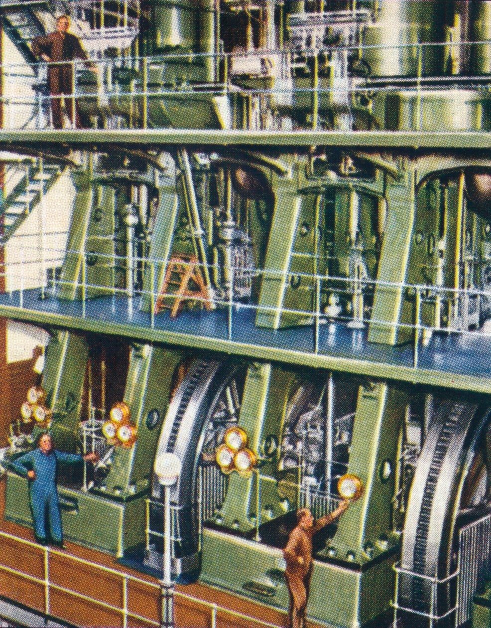 Enorme motor de bombeo de triple expansión, 1938 de Unbekannt