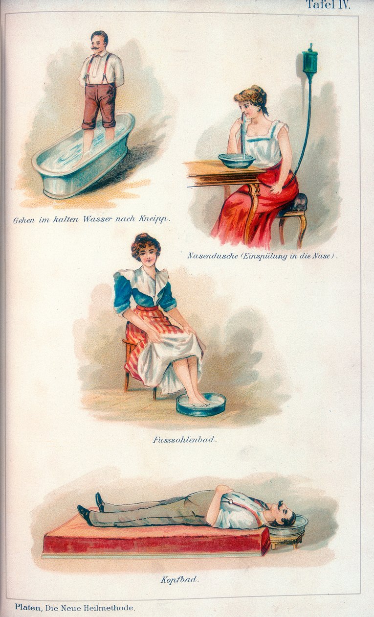 Tratamientos de hidroterapia, c. 1902 de Unbekannt