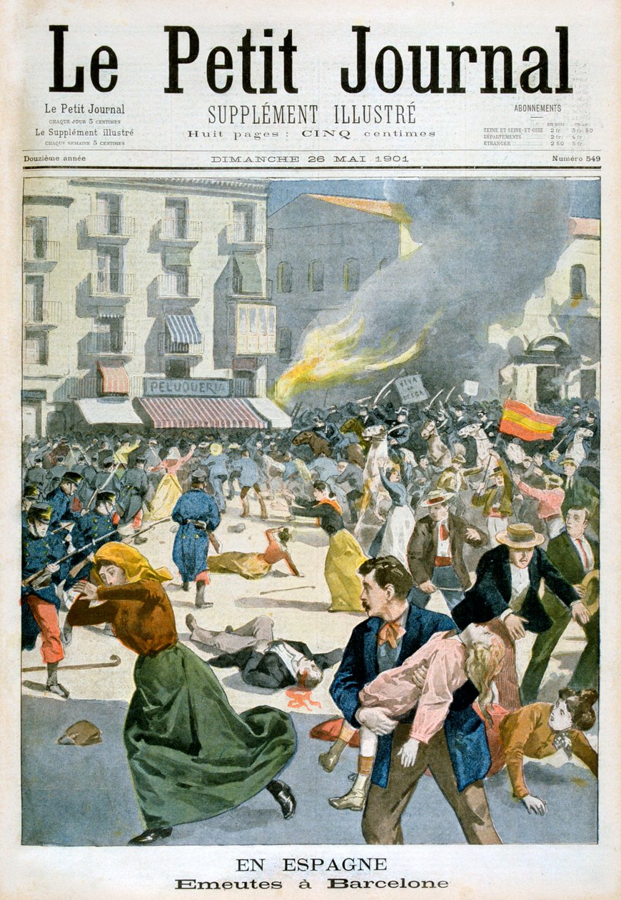 En España, estallan disturbios en Barcelona, 1901 de Unbekannt