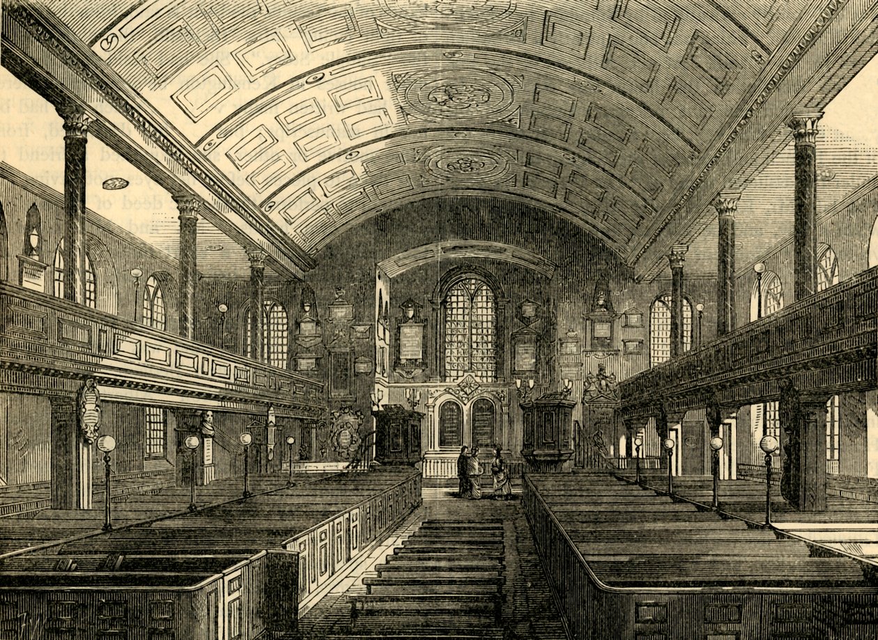 Interior de la Iglesia de Kensington, 1850, c1876 de Unbekannt