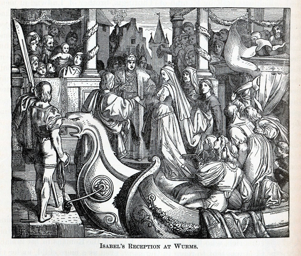 Recepción de Isabel en Worms, 1882 de Unbekannt