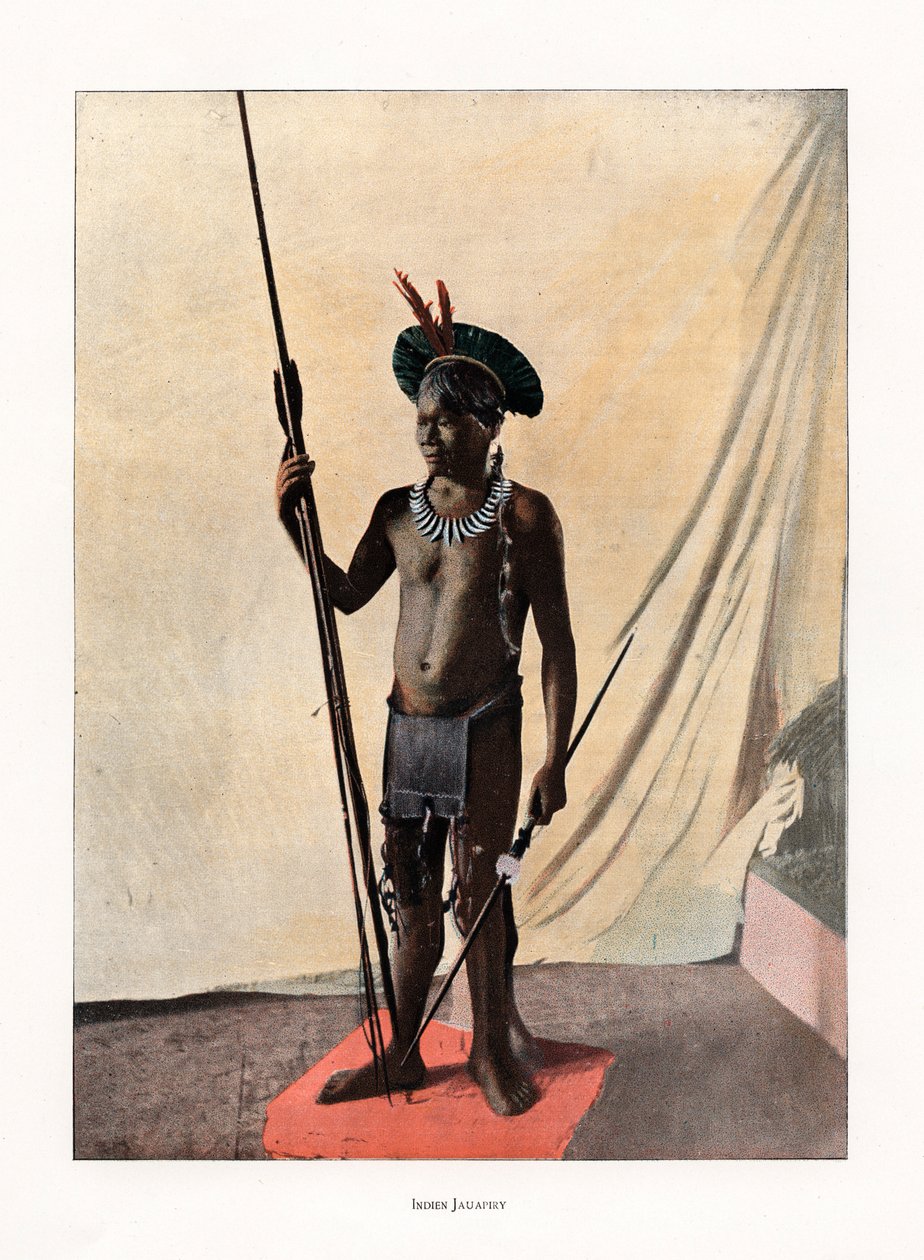 Indio Jauapiry con armas, Brasil, siglo XIX de Unbekannt