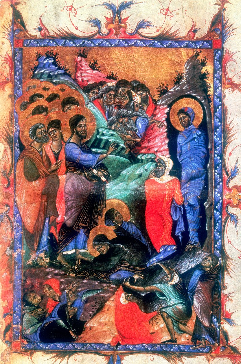 Jesús resucitando a Lázaro después de cuatro días, c1280 de Unbekannt