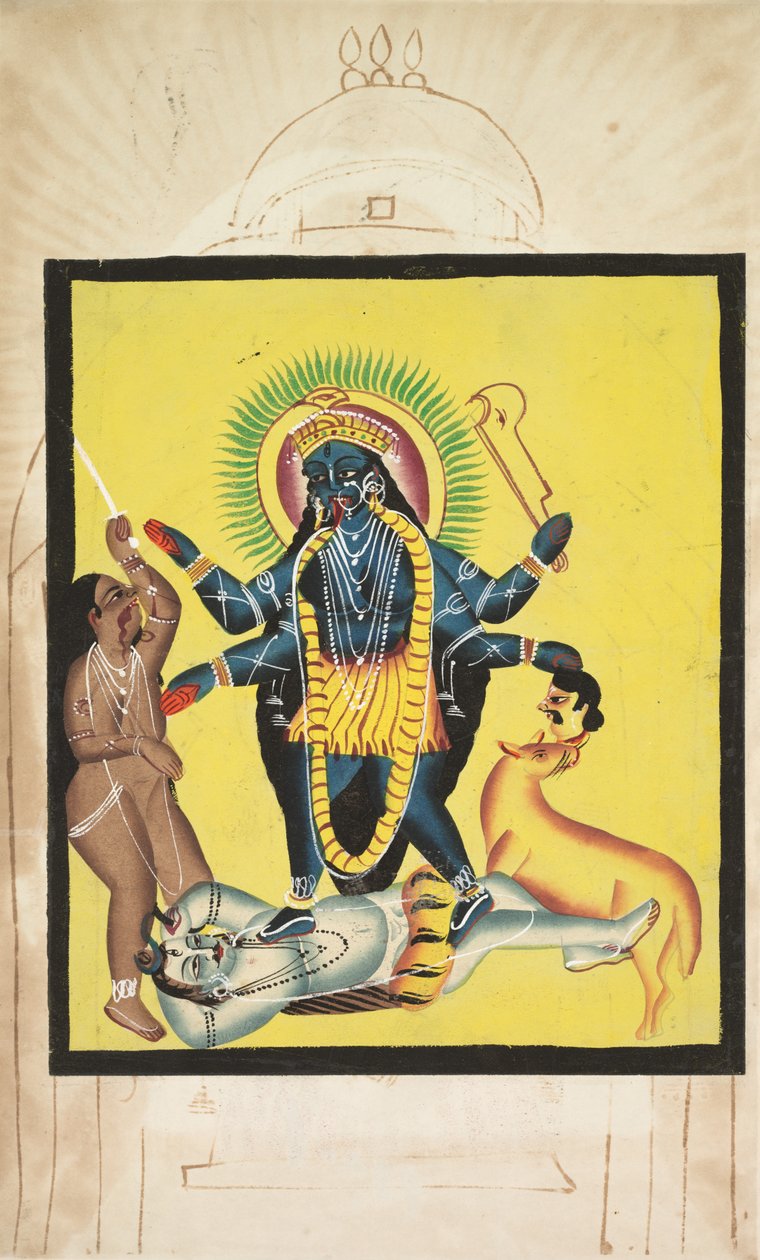 Kali de pie sobre Shiva de Unbekannt