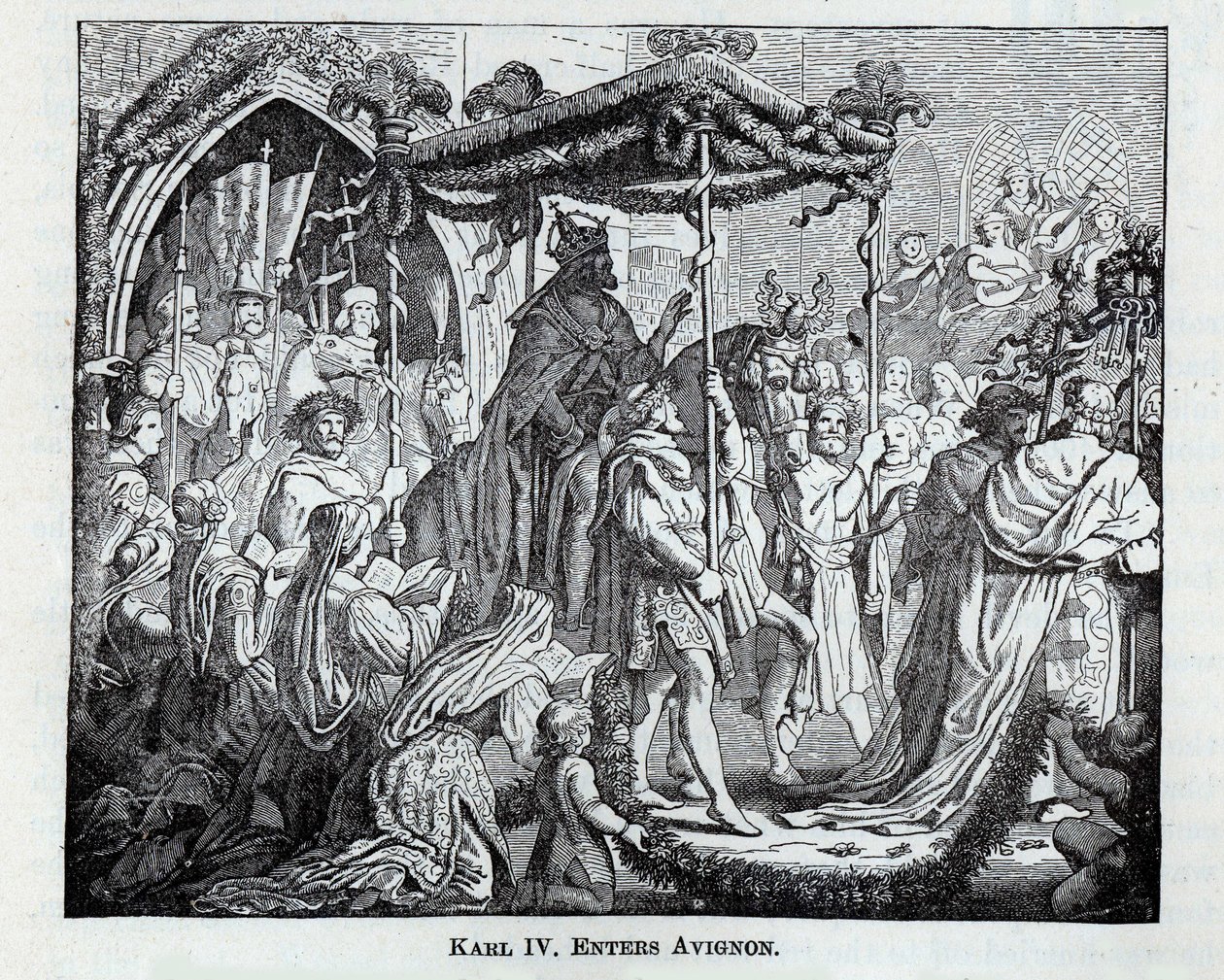 Karl IV entra en Aviñón, 1882 de Unbekannt