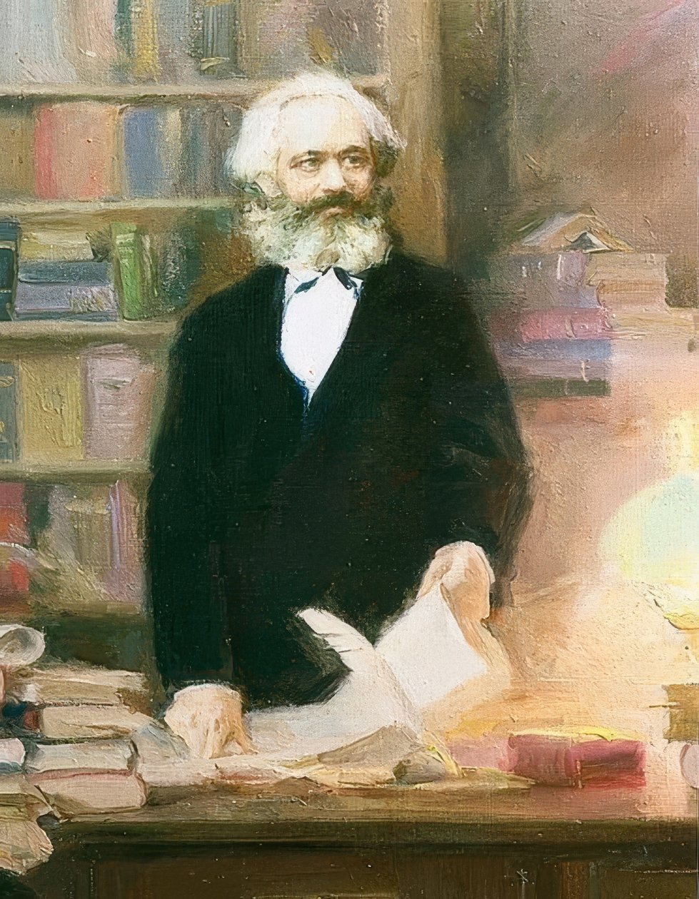 Karl Marx en su estudio, c. 1875 de Unbekannt