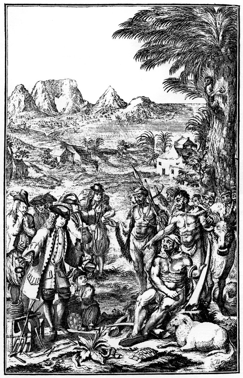 Khoikhois intercambiando ganado, Sudáfrica, 1931 de Unbekannt
