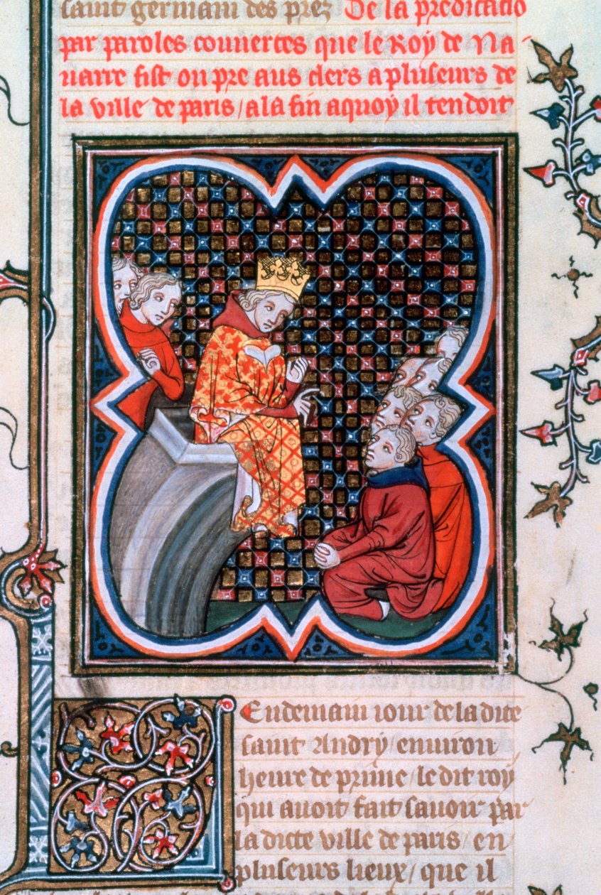 El rey Carlos de Navarra predicando, 1375-1379 de Unbekannt
