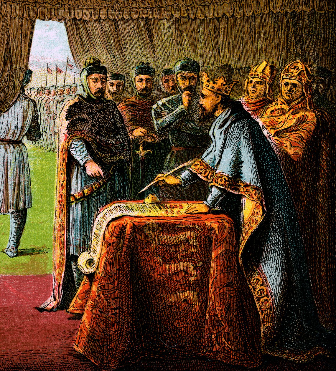 El rey Juan y la Carta Magna, 1215, c. 1850 de Unbekannt