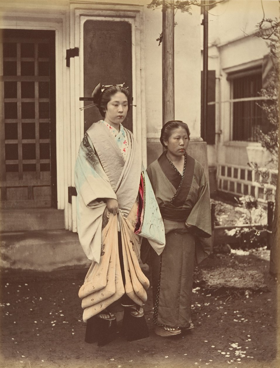 Dama y sirviente, 1870s de Unbekannt