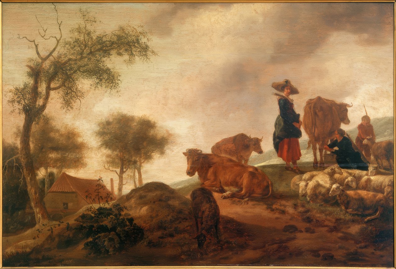 Paisaje con pastores de Unbekannt