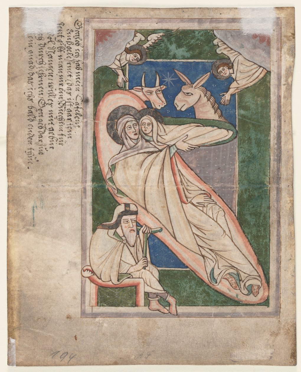 Hoja de un Salterio: Natividad verso, principios del siglo XIII de Unbekannt