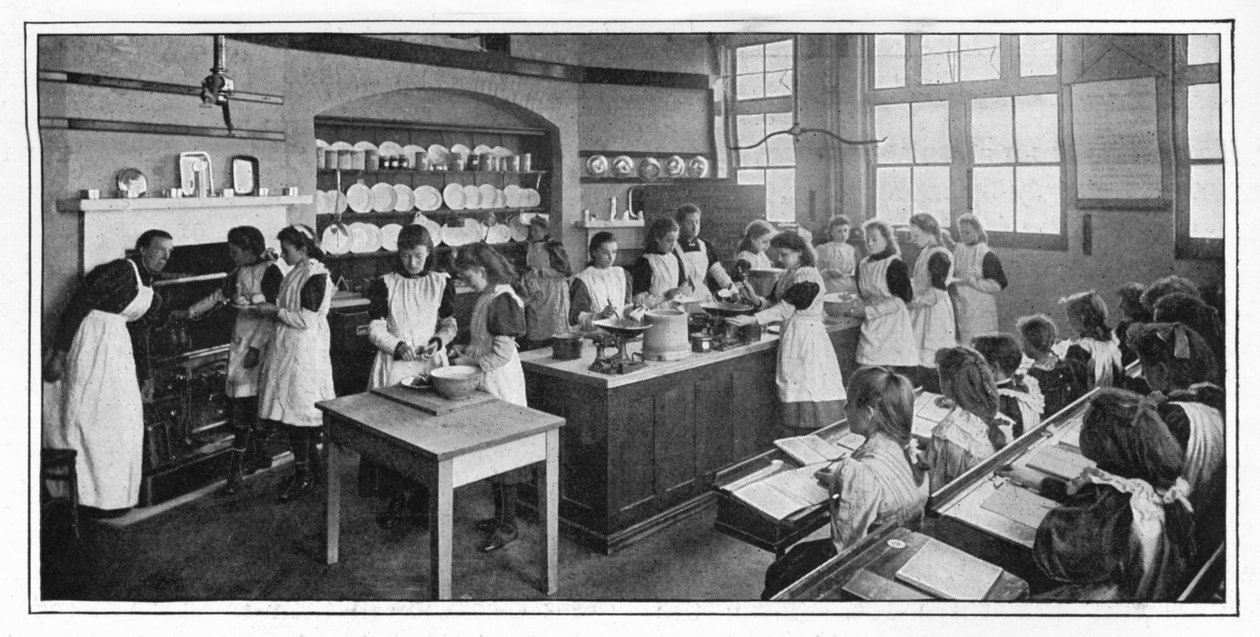 Aprendiendo a cocinar, Londres, c. 1900-1901 de Unbekannt