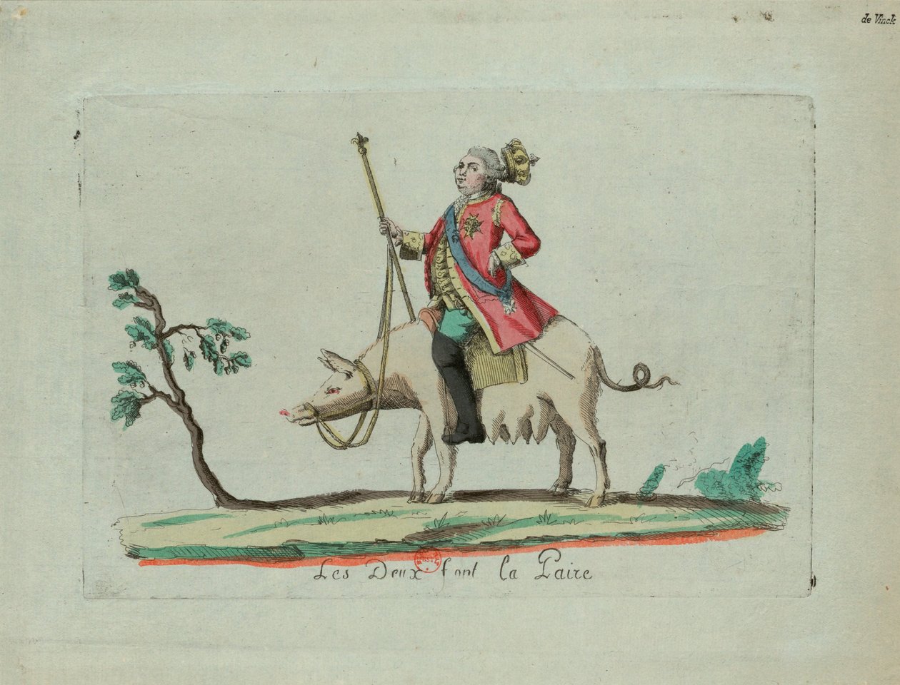 Luis monta un cerdo, 1791 de Unbekannt