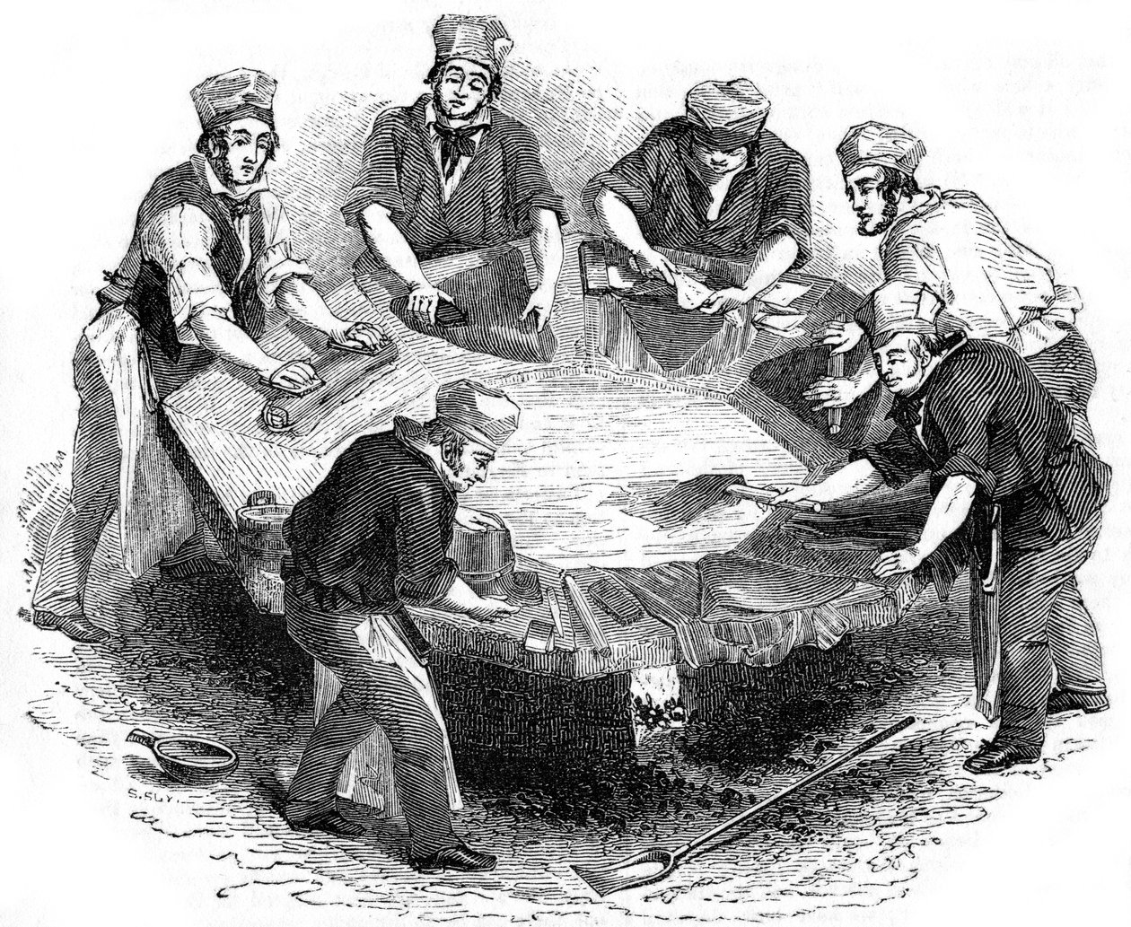 Fabricación de sombreros de castor, 1841 de Unbekannt