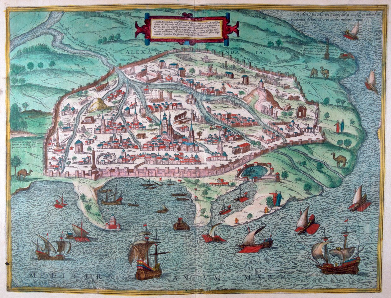 Mapa de Alejandría, Egipto, siglo XVII de Unbekannt