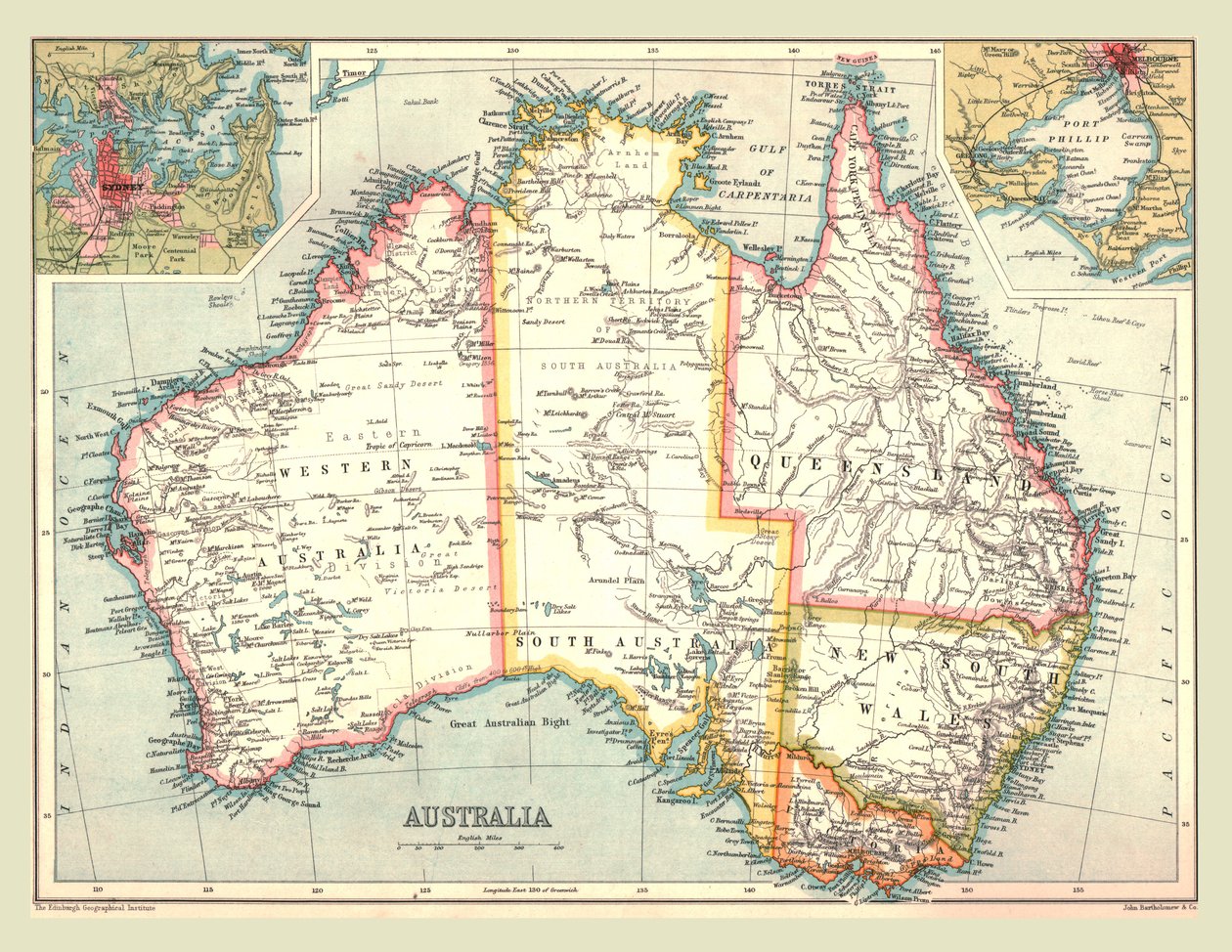 Mapa de Australia, 1902 de Unbekannt