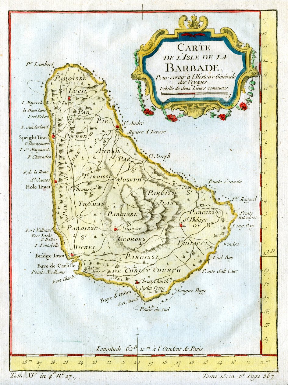 Mapa de Barbados, c1764 de Unbekannt