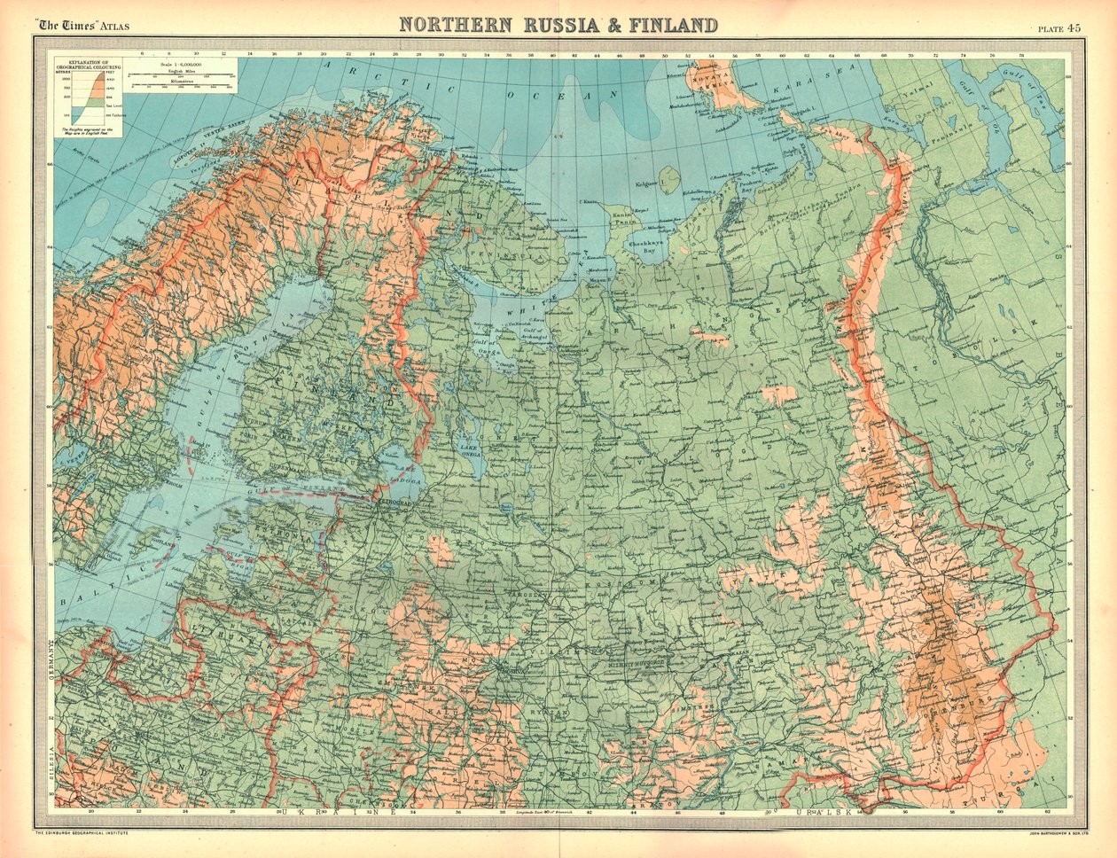 Mapa del norte de Rusia y Finlandia de Unbekannt