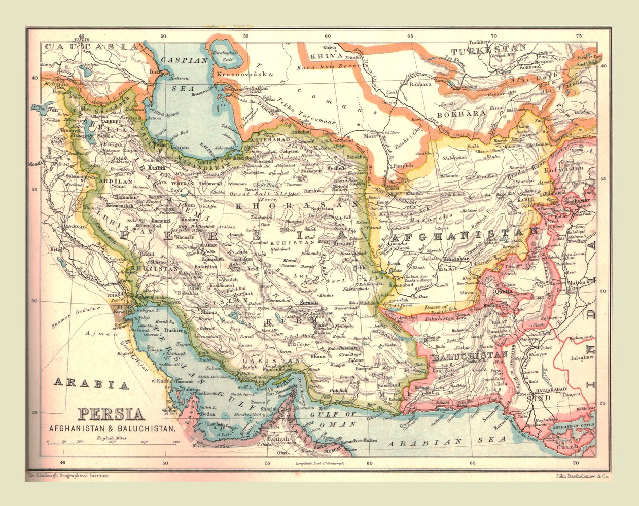 Mapa de Persia, 1902 de Unbekannt