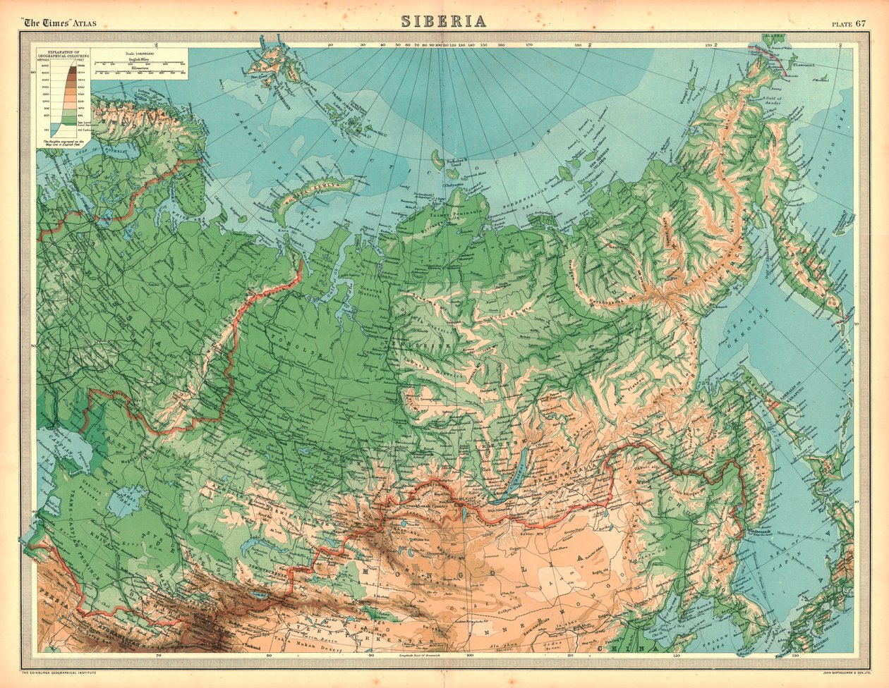 Mapa de Siberia de Unbekannt
