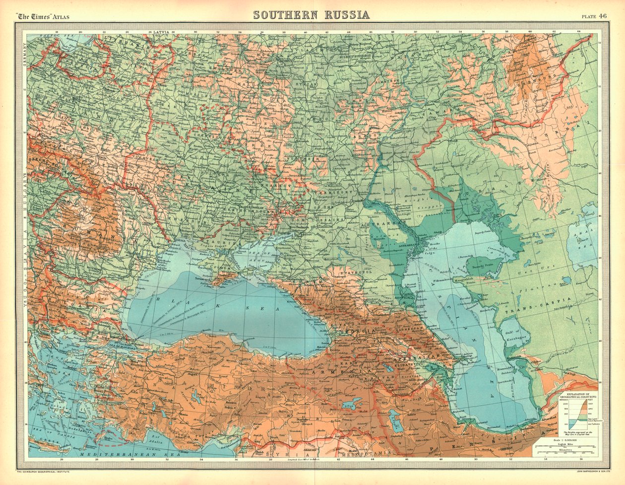 Mapa del sur de Rusia de Unbekannt