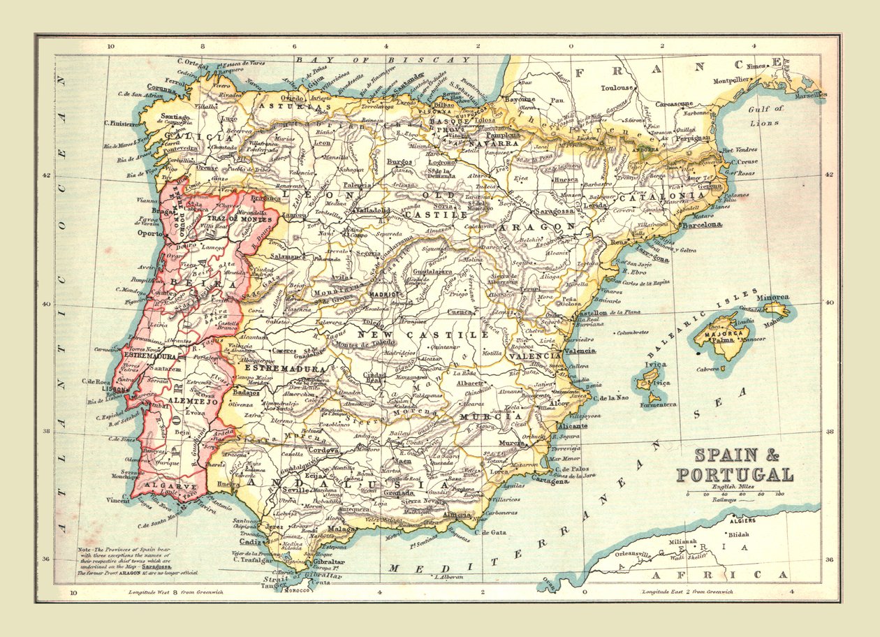 Mapa de España y Portugal, 1902 de Unbekannt