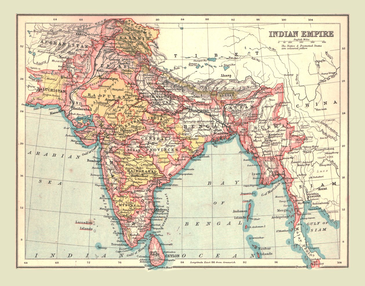 Mapa del Imperio Indio de Unbekannt