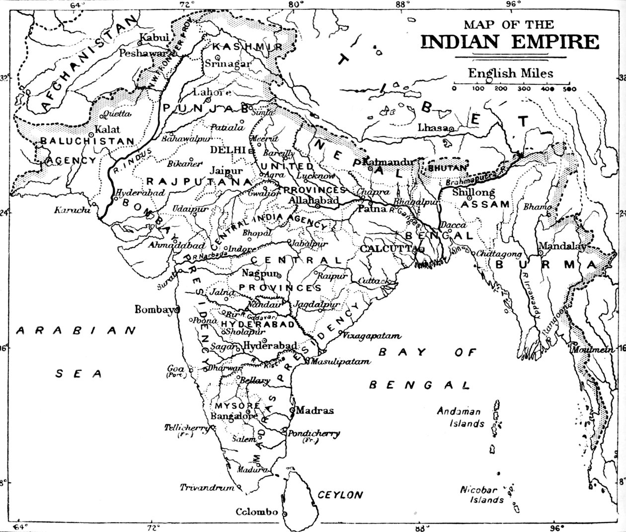 Mapa del Imperio Indio de Unbekannt