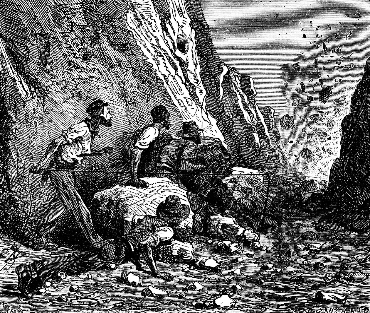 Mineros explotando, 1879 de Unbekannt