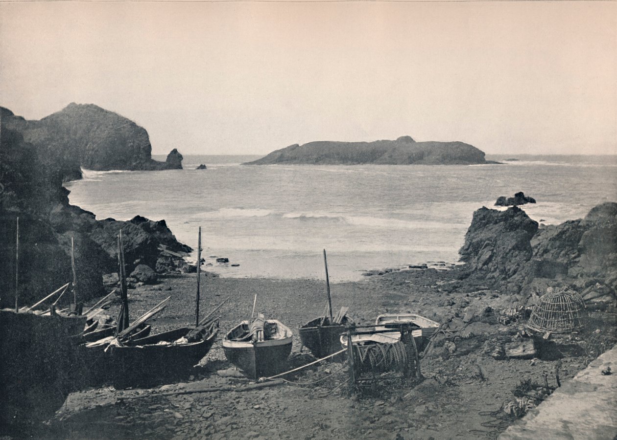 Mullion Cove - Mostrando Mullion Island, 1895 de Unbekannt