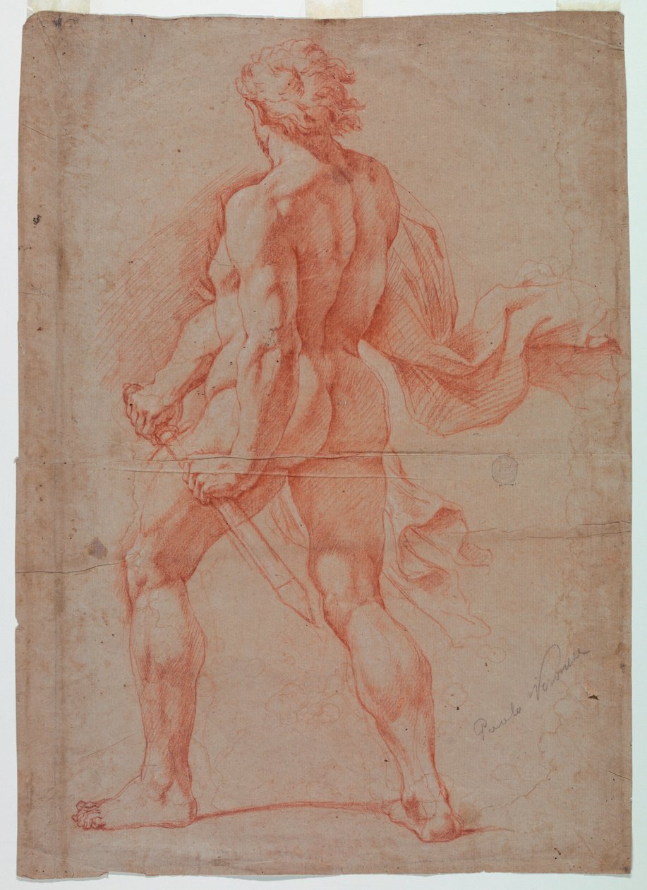 Guerrero desnudo, visto desde atrás de Unbekannt