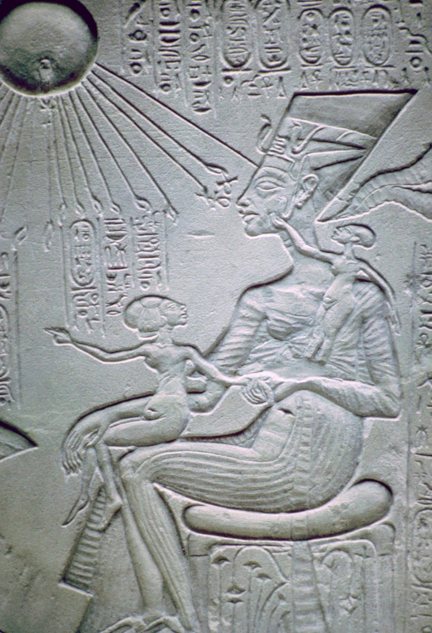 Nefertiti y dos de sus hijas de Unbekannt