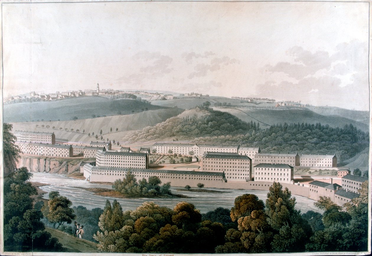 Molinos de New Lanark, Escocia, c1815 de Unbekannt