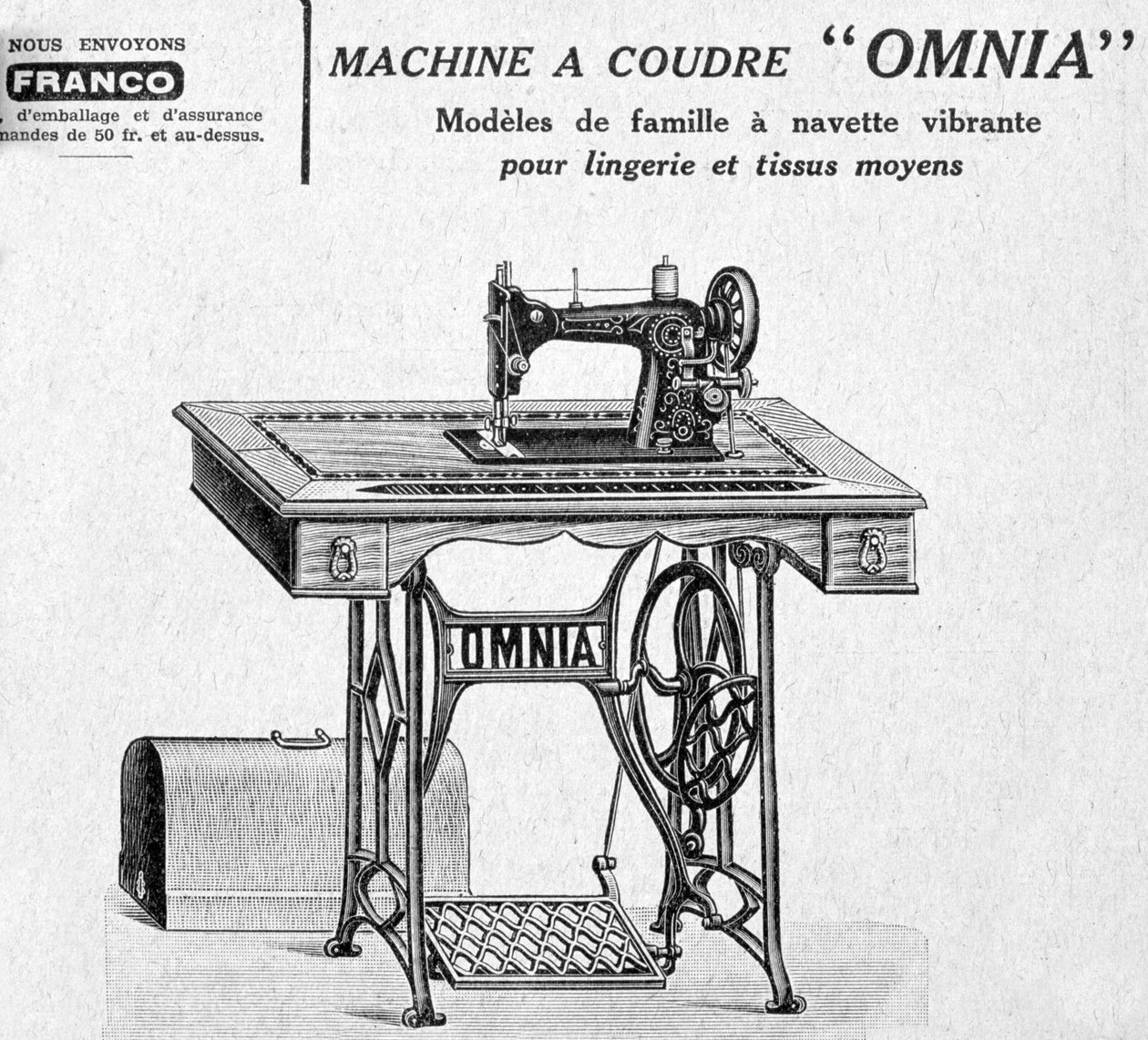 Anuncio de máquinas de coser Omnia, siglo XX de Unbekannt