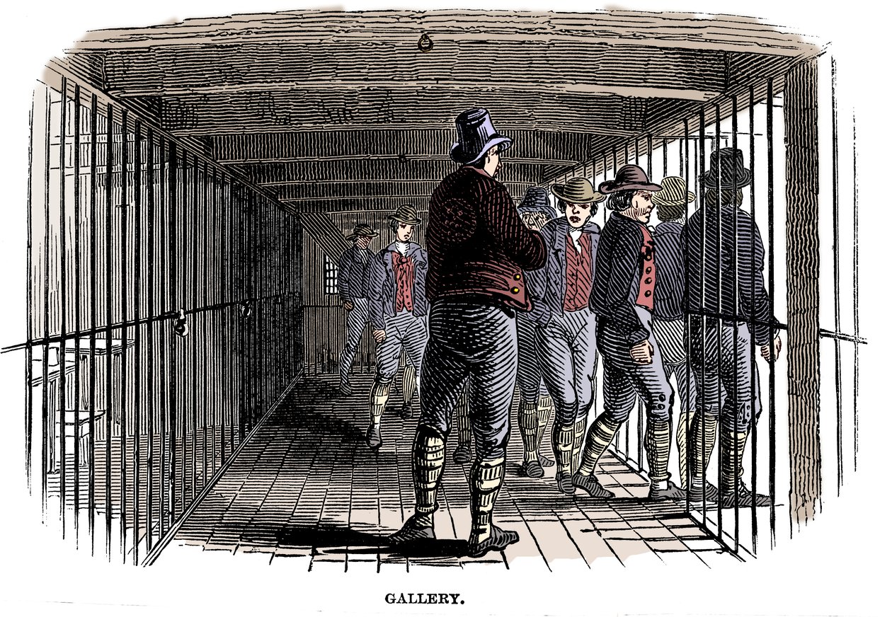A bordo de un pontón prisión, 1848 de Unbekannt