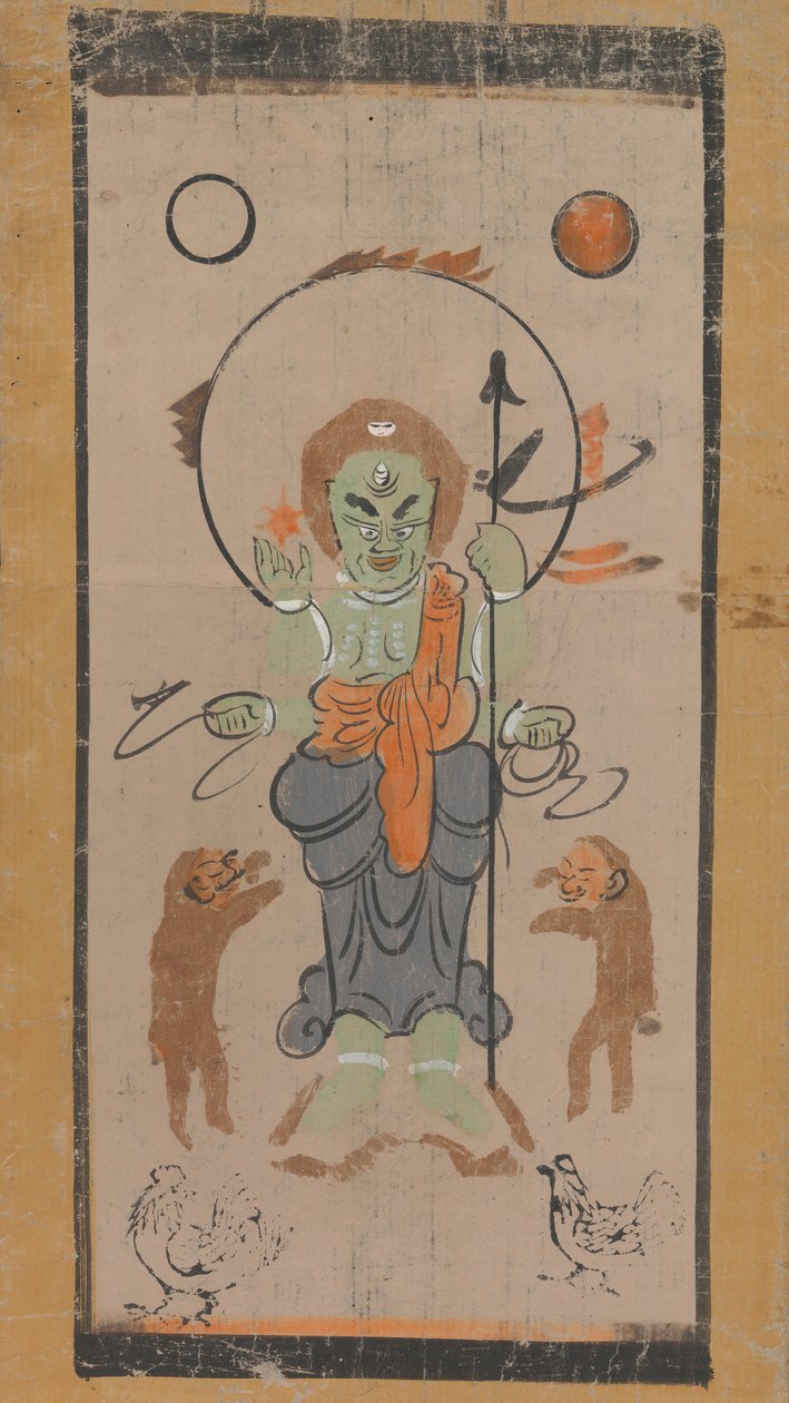 Otsu-e de Shomen Kongoyasha Vajrayaksha de Unbekannt