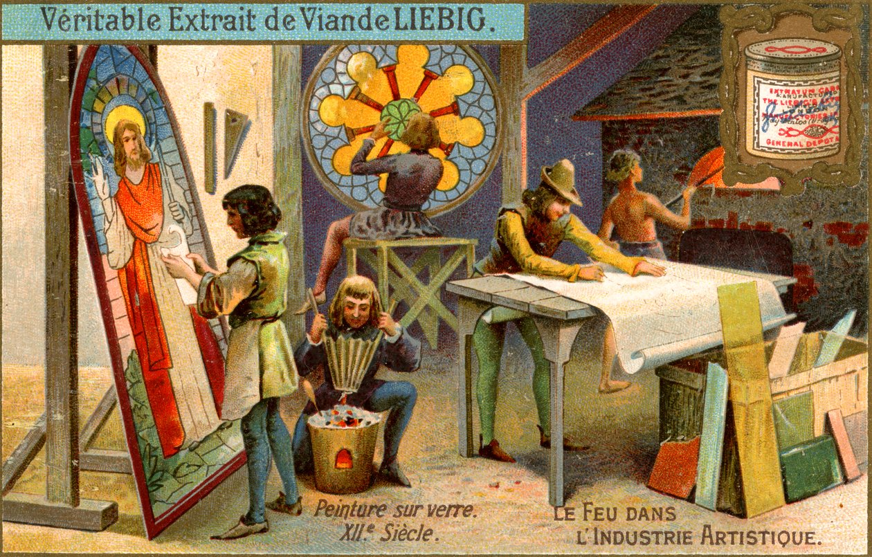 Pintura sobre vidrio en el siglo XII, c1900 de Unbekannt