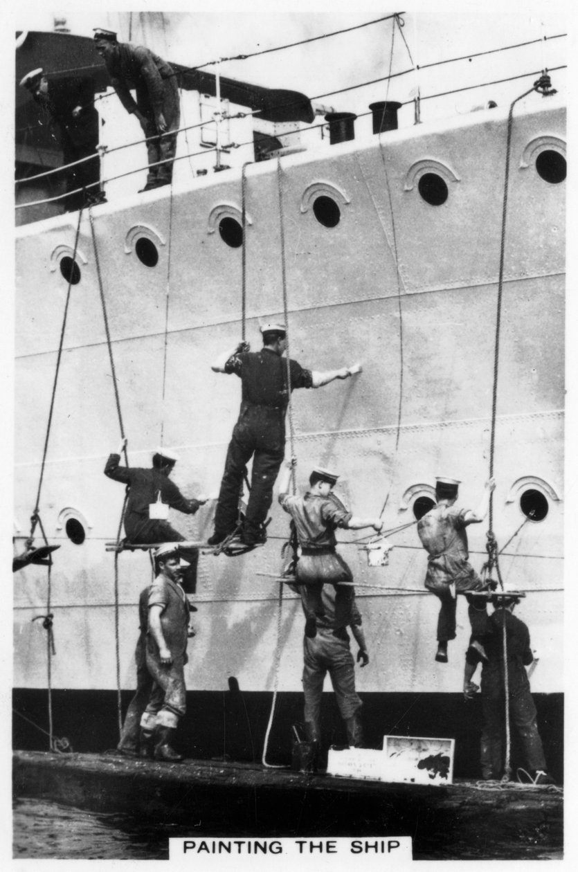 Pintando el casco de un barco, 1937 de Unbekannt