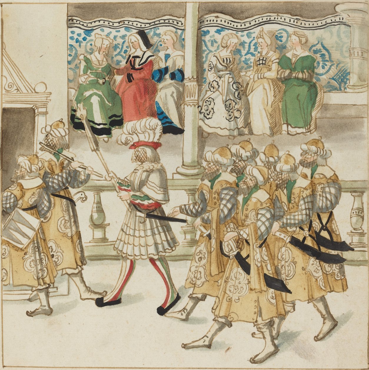 Caballeros desfilando con trajes orientales, c. 1515 de Unbekannt