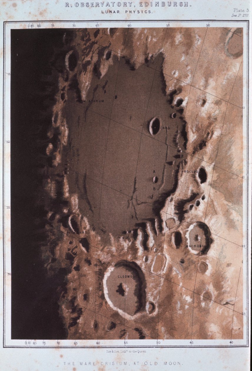 Parte de la superficie lunar, 1857 de Unbekannt