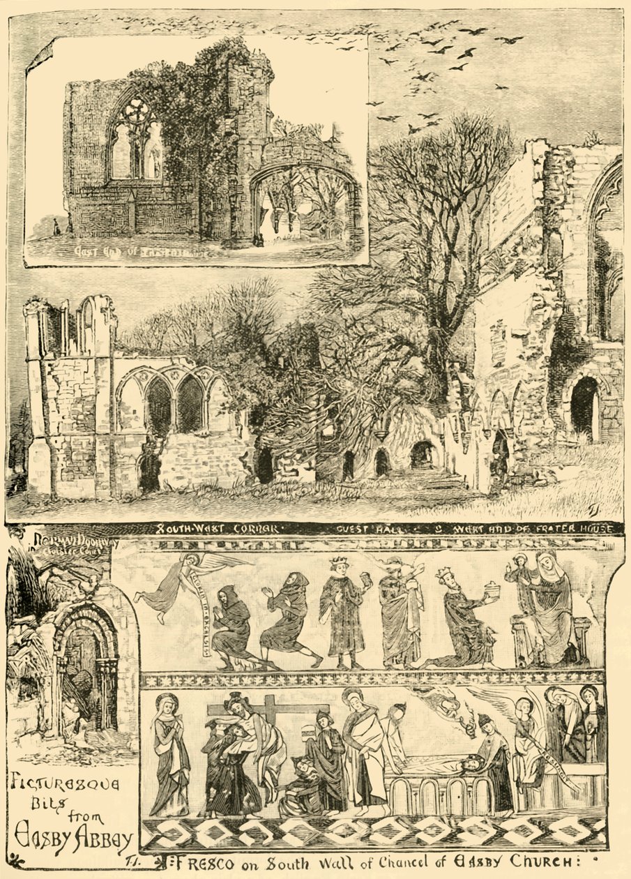 Fragmentos pintorescos de la Abadía de Easby, 1898 de Unbekannt